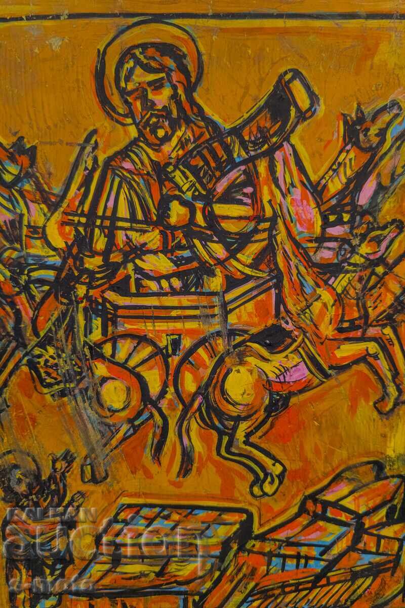 Έργο ζωγραφικής τέμπερα θρησκευτικού θέματος με τιμή 160.00 BGN | € 81.81