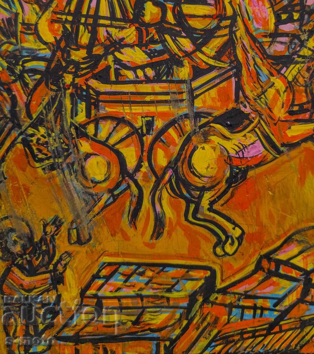 Παράδοση Έργο ζωγραφικής τέμπερα θρησκευτικού θέματος