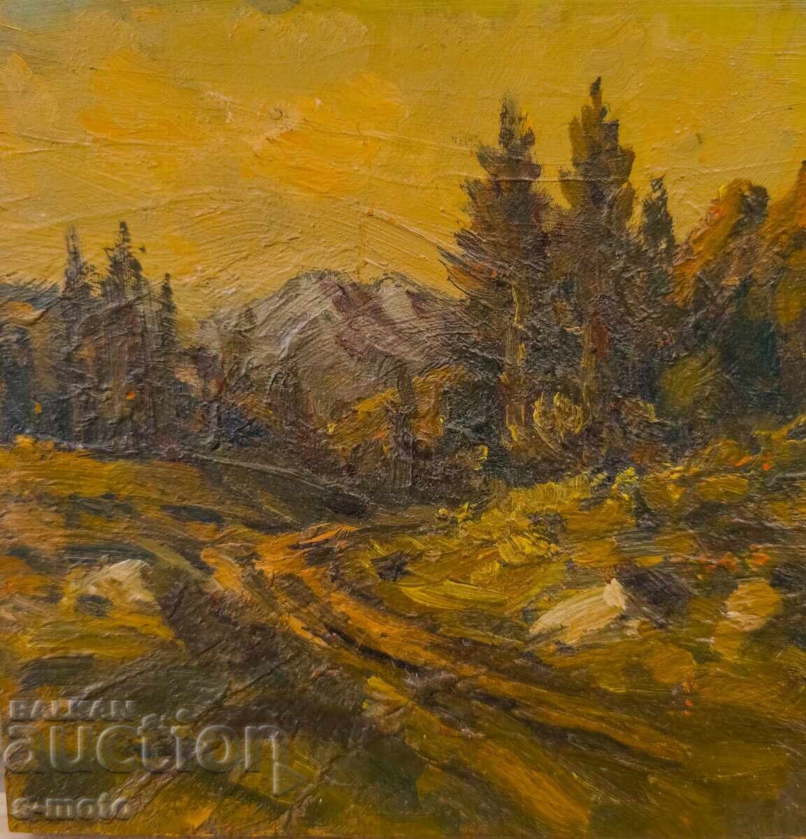 Έργο ζωγραφικής με λάδι, τοπίο