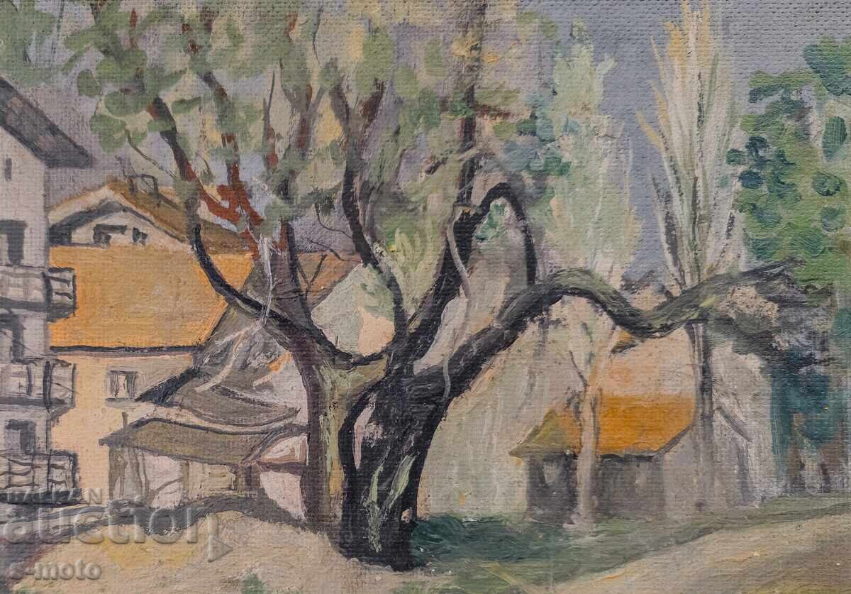 Licitație Tablou ulei, peisaj urban