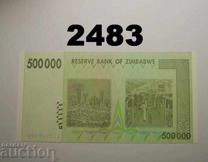 Zimbabwe 500,000 dollars 2008 with price 6.00 BGN | € 3.07