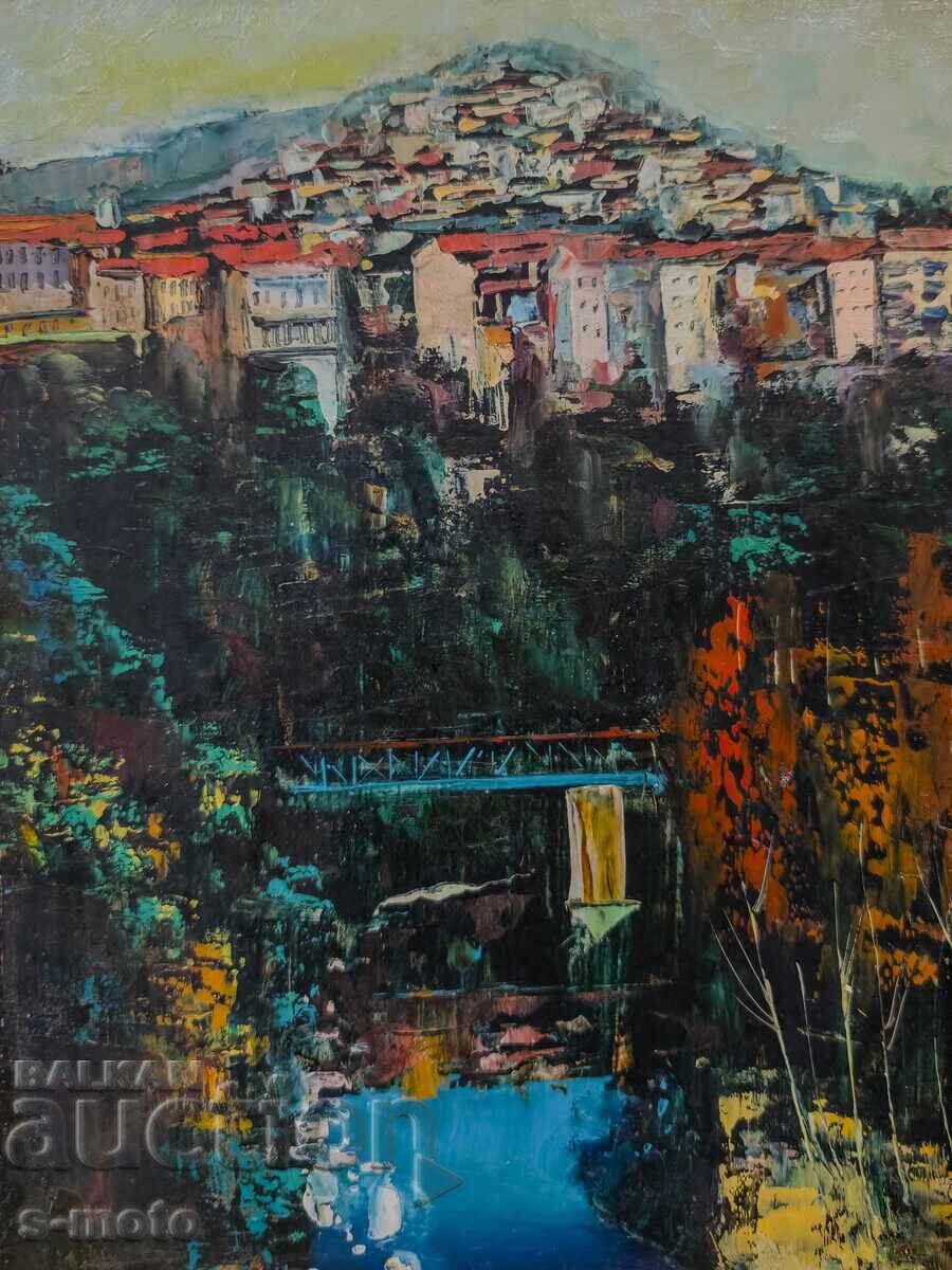 Έργο ζωγραφικής με λάδι, αστικό τοπίο με τιμή 200.00 BGN | € 102.26