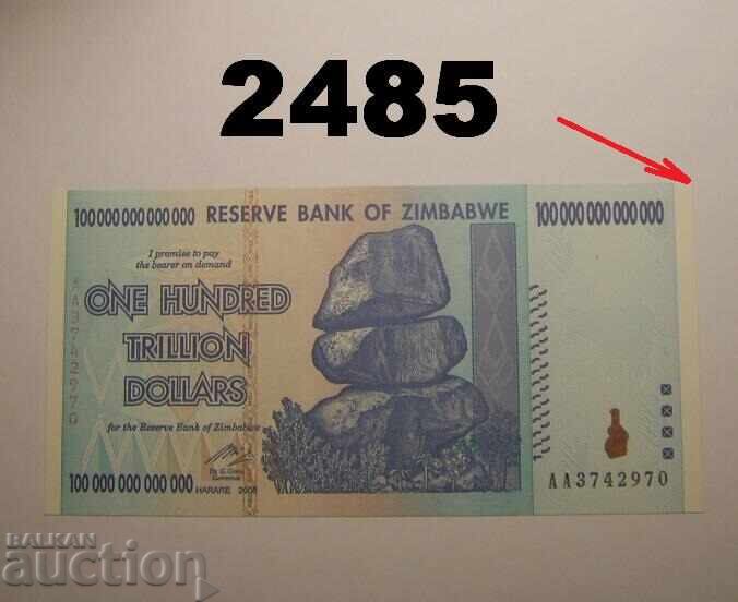 Zimbabwe 100,000,000,000,000 Dollar 2008