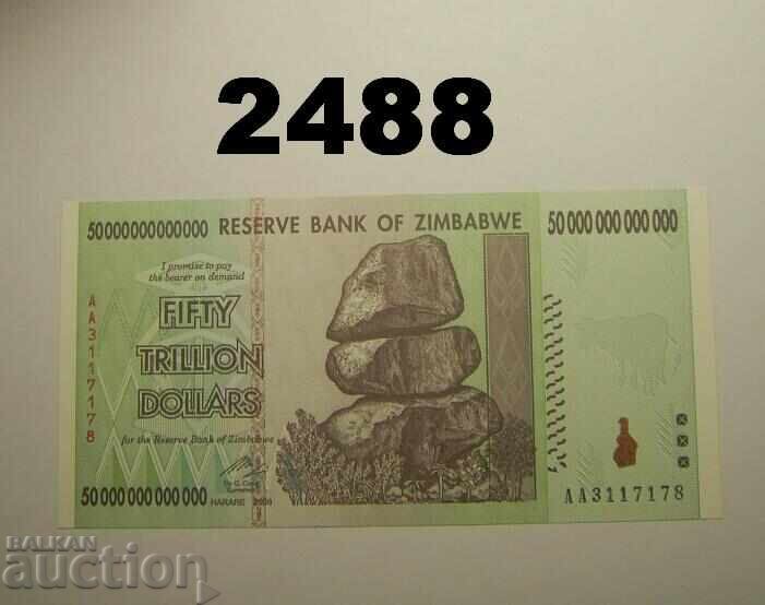 Zimbabwe 50,000,000,000,000 Dollar 2008