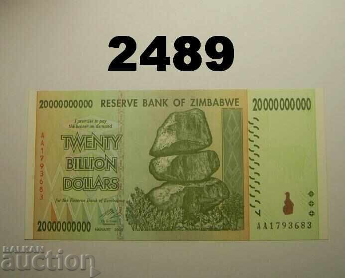 Zimbabwe 20,000,000,000 Dollar 2008