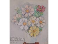 Oil painting still life with flowers