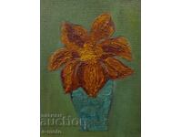 Oil painting still life with flowers
