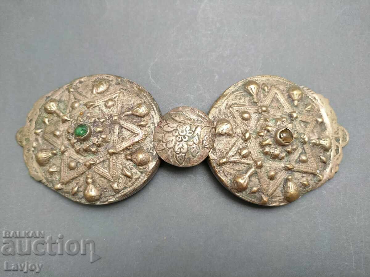 Revival-era silver buckle