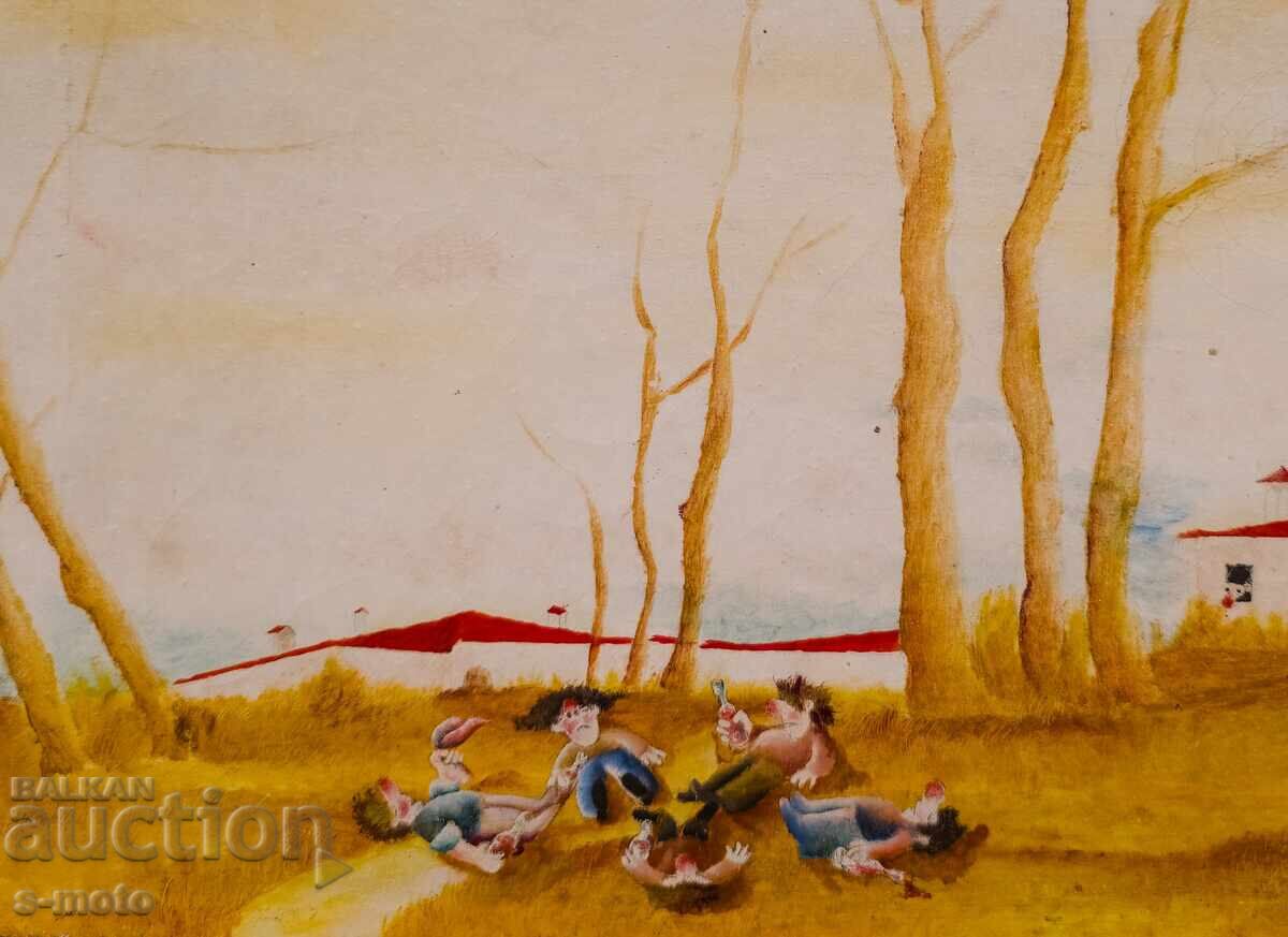 Livrarea Tablou ulei pe pânză peisaj naivism Livrarea Tablou ulei pe pânză peisaj naivism