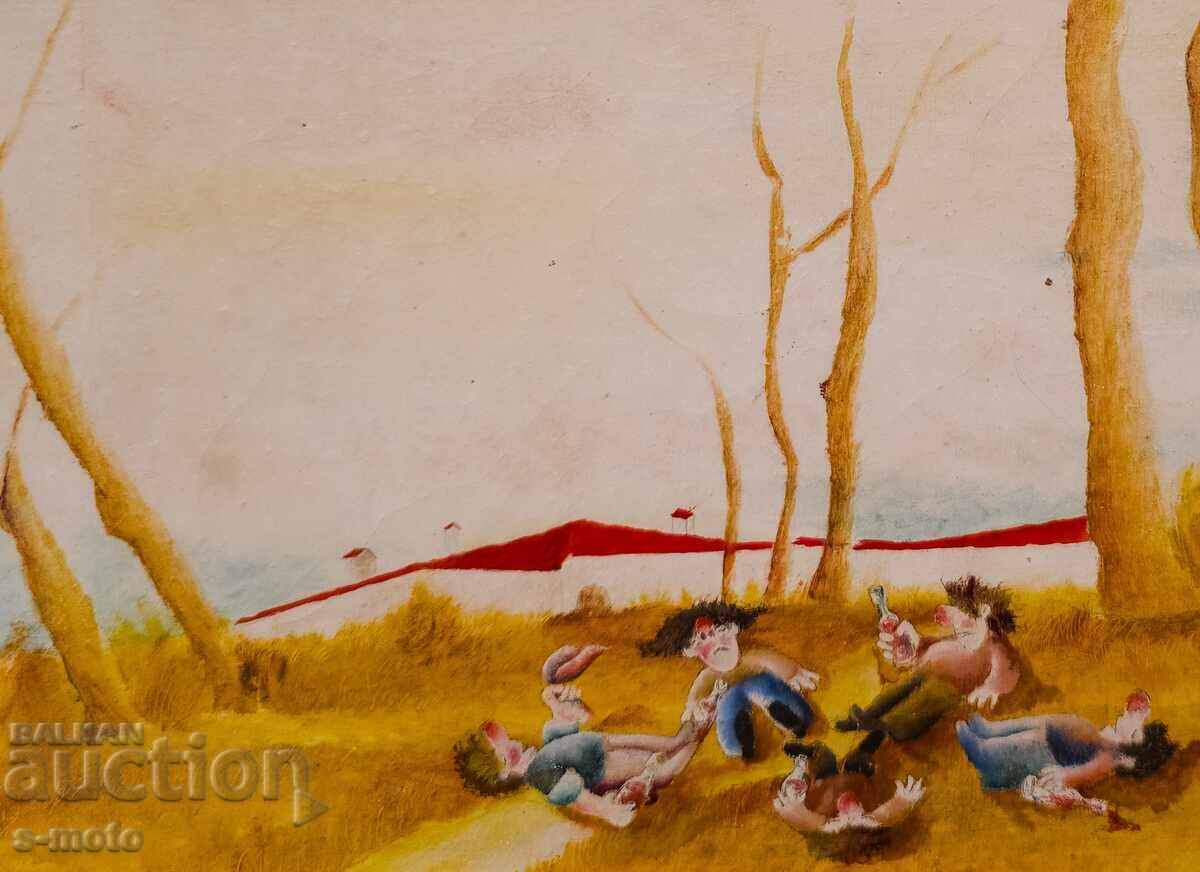 Tablou ulei pe pânză peisaj naivism - 5 Tablou ulei pe pânză peisaj naivism - 5