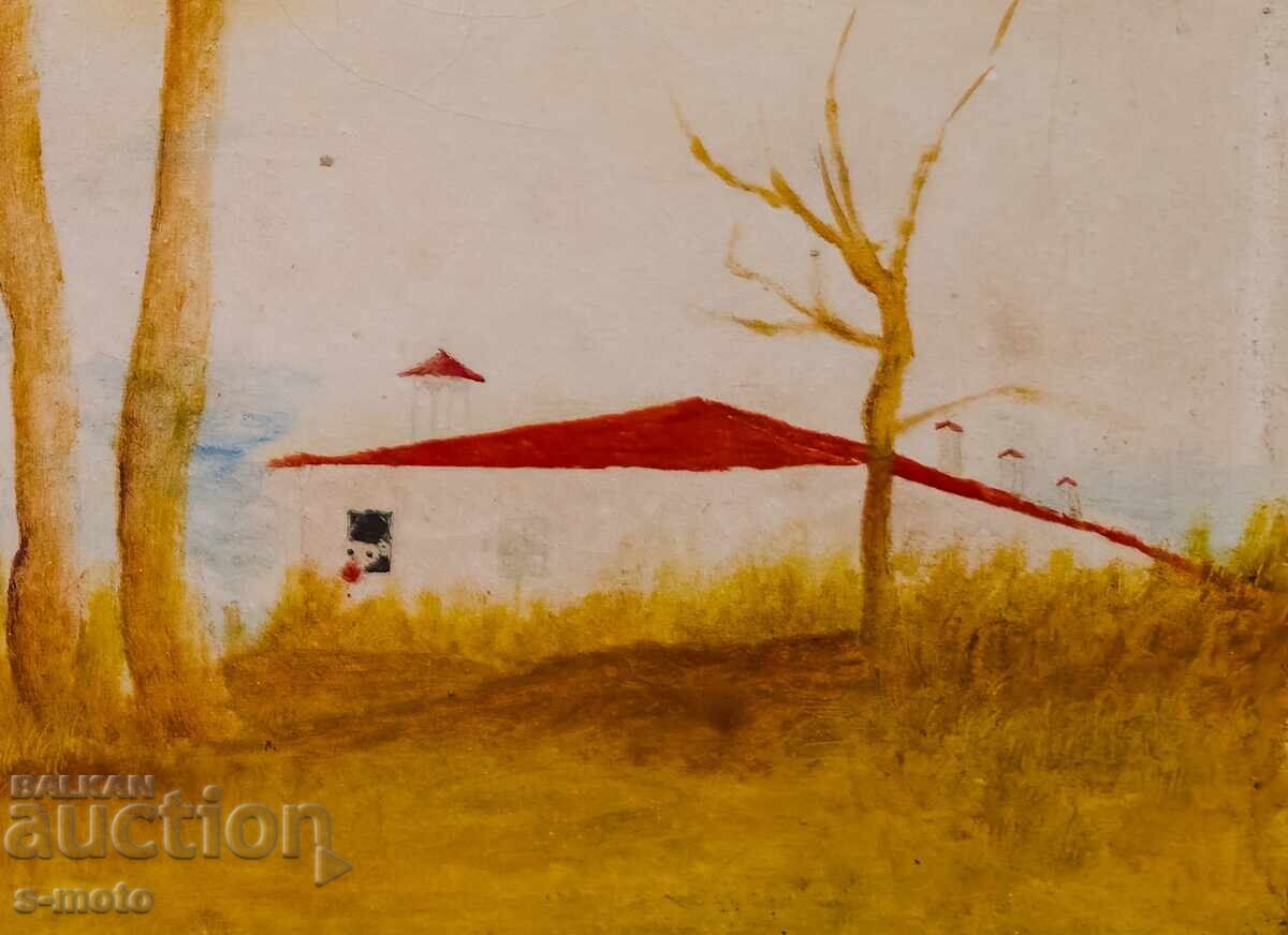 Tablou ulei pe pânză peisaj naivism - 6 Tablou ulei pe pânză peisaj naivism - 6