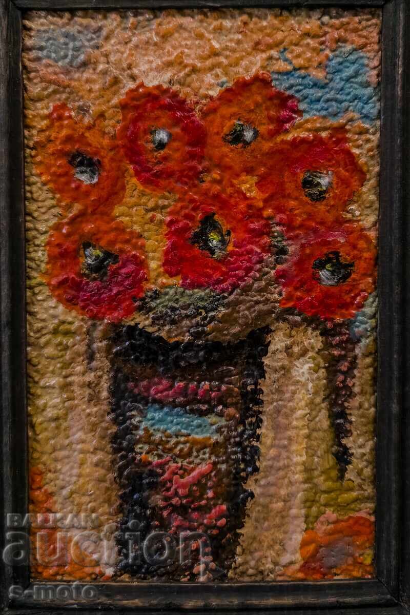 Oil painting still life with flowers with price 180.00 BGN | € 92.03