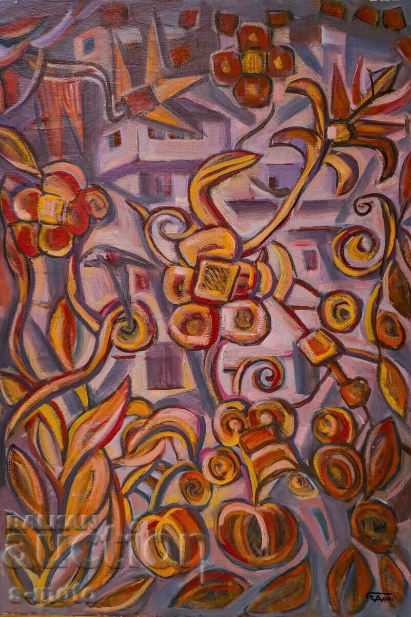 Στογιάν Ντομούστσιεφ/ 1935 - 2021 ελαιογραφία τοπίο