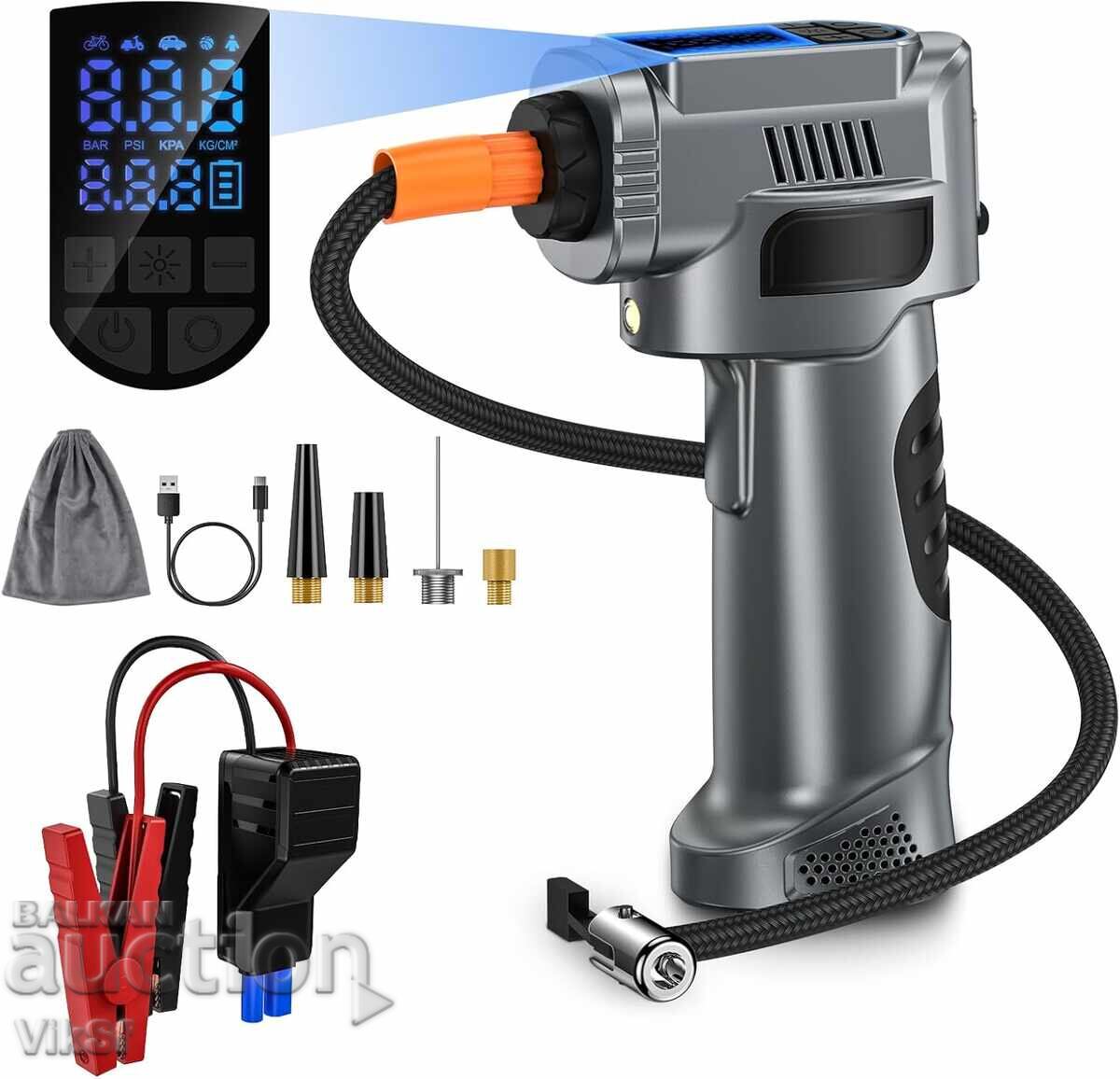 Car starter and air compressor 5-in-1
