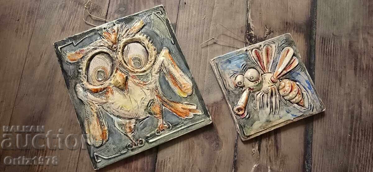 Авторска керамика, подписани плочи за стена. Авторска керамика, подписани плочи за стена.