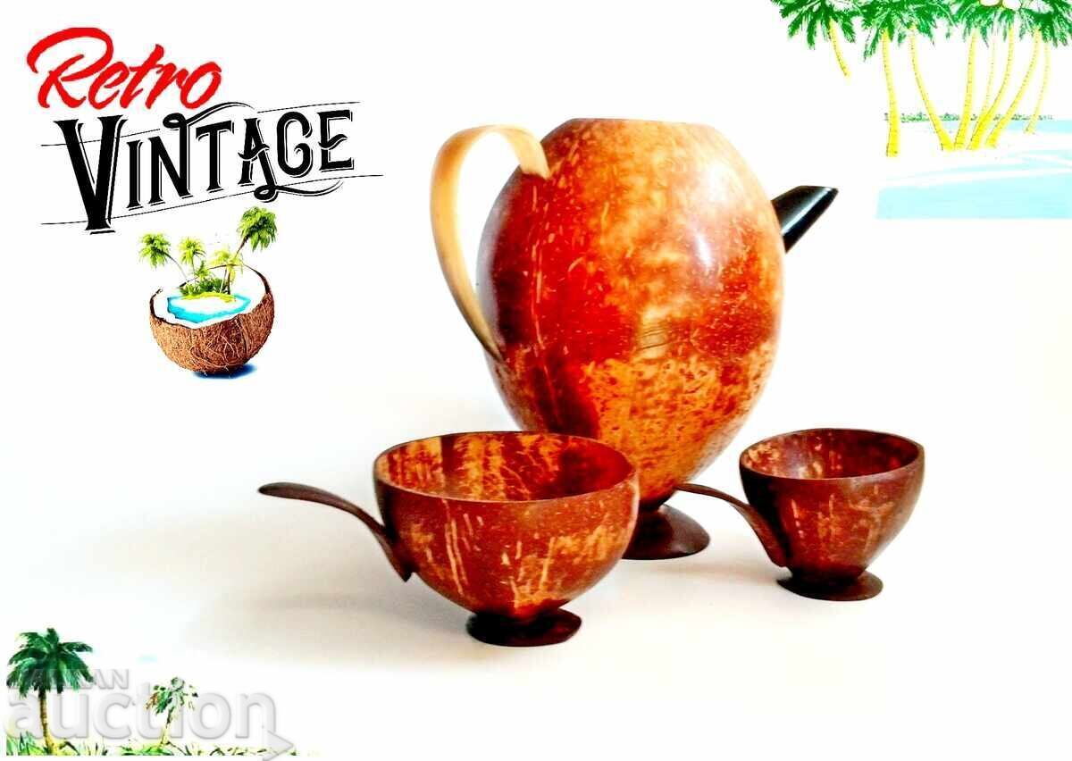 Кана и чаши от кокосов орех
