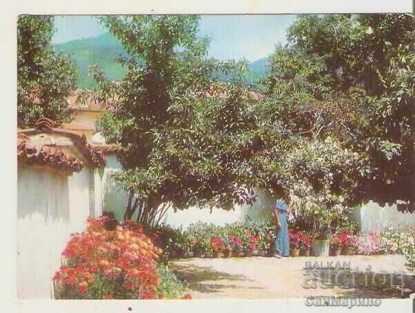 Carte poștală Bulgaria Sopot Casa lui Vazov - colț din curte*