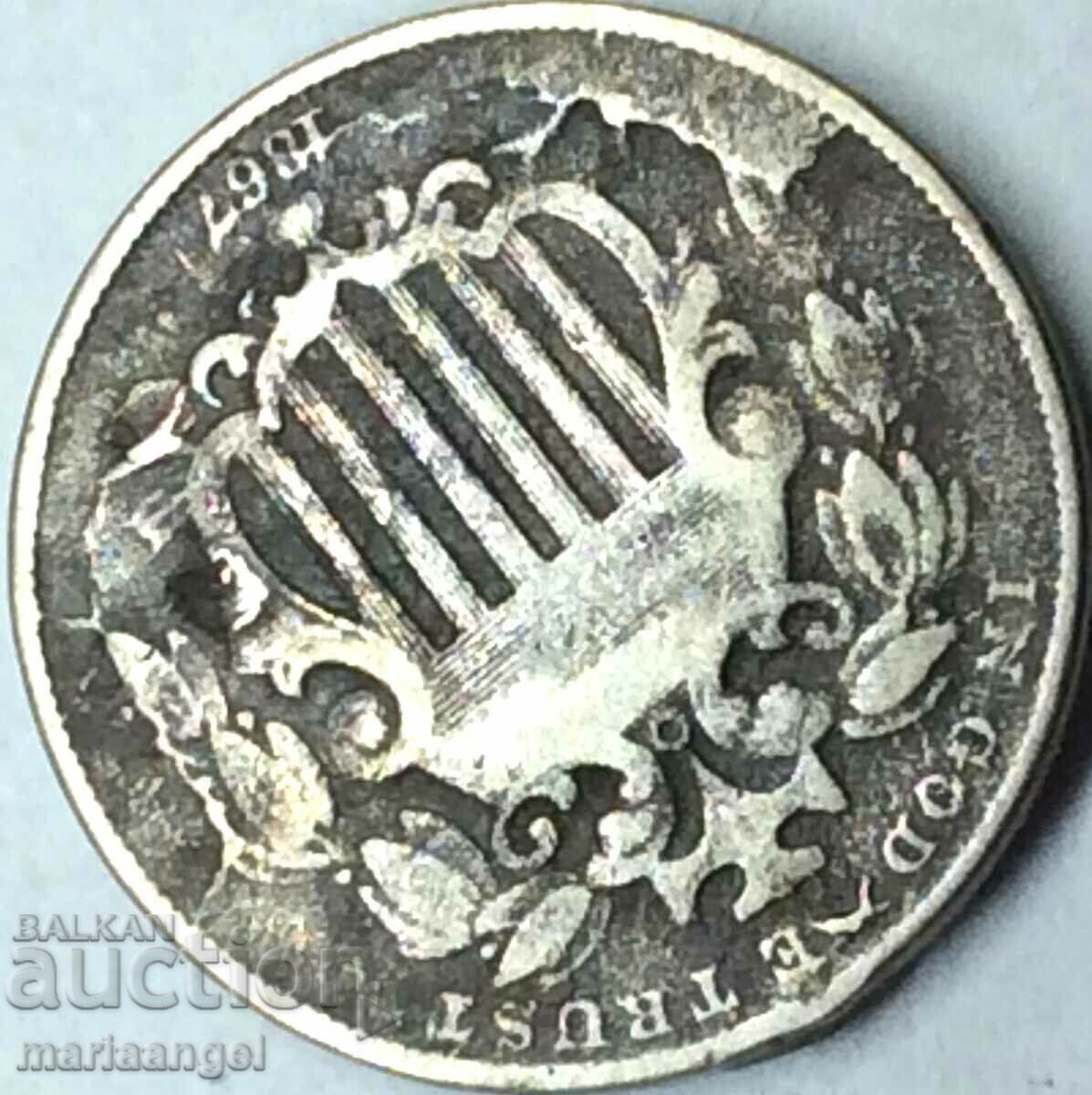 Παράδοση 5 σεντς 1867 ΗΠΑ Παράδοση 5 σεντς 1867 ΗΠΑ