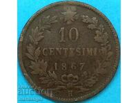 10 Centesimi 1867 Italia 30mm N-Birmingham Victor Emmanuel