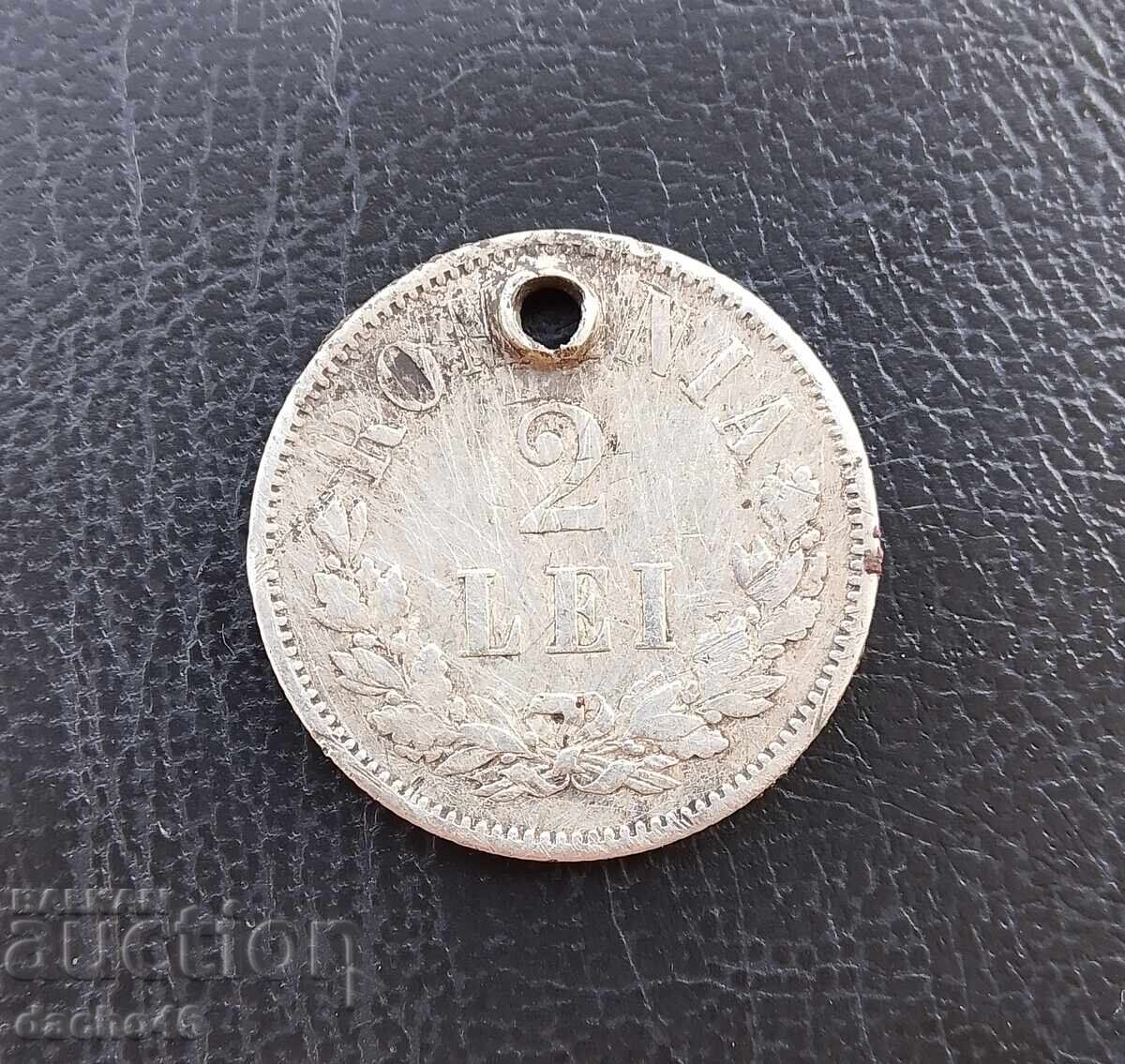 Romania 2 Lei 1876 with price 60.00 BGN | € 30.68 Romania 2 Lei 1876 with price 60.00 BGN | € 30.68