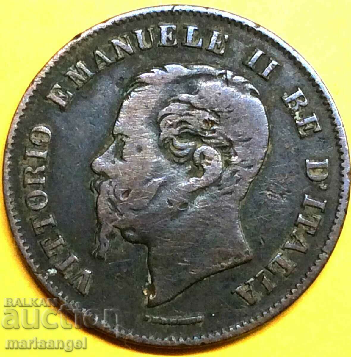 5 чентесими 1861 М-Милан Италия Виктор Емануил II с цена 4.00 лв. | € 2.05
