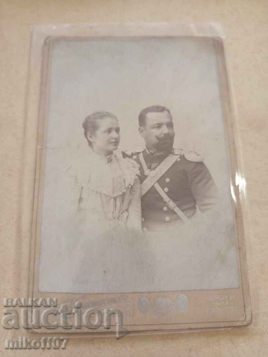 Photograph cardboard photography Officer Dimitar Karastoyanov