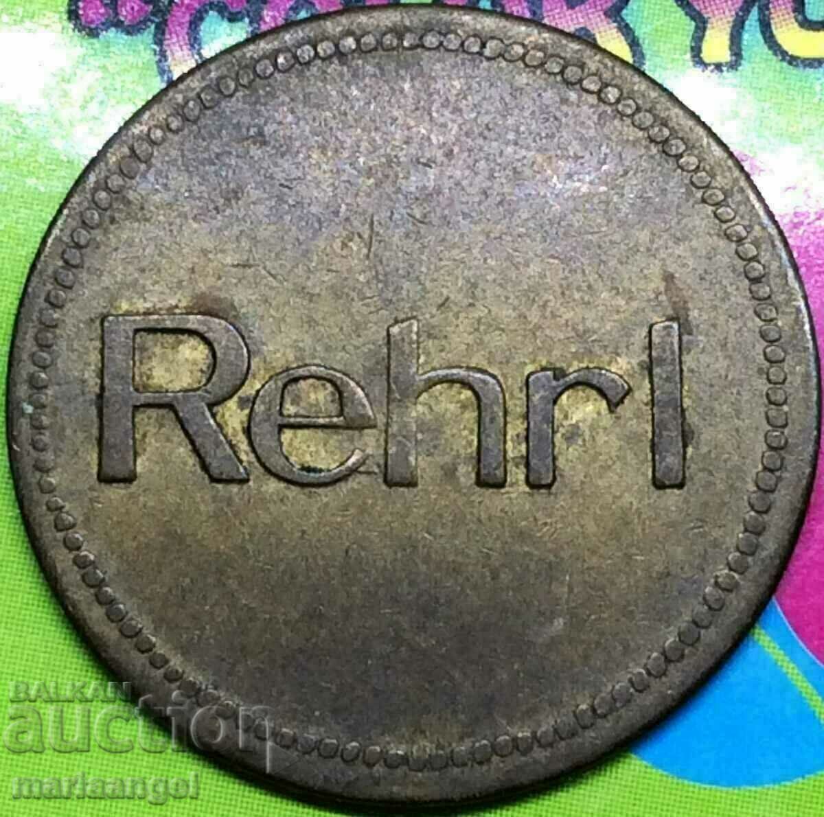 Доставка на 1 Бир Марка Германия REHRL Нотгелд   (Бира - 1 чаша) месинг