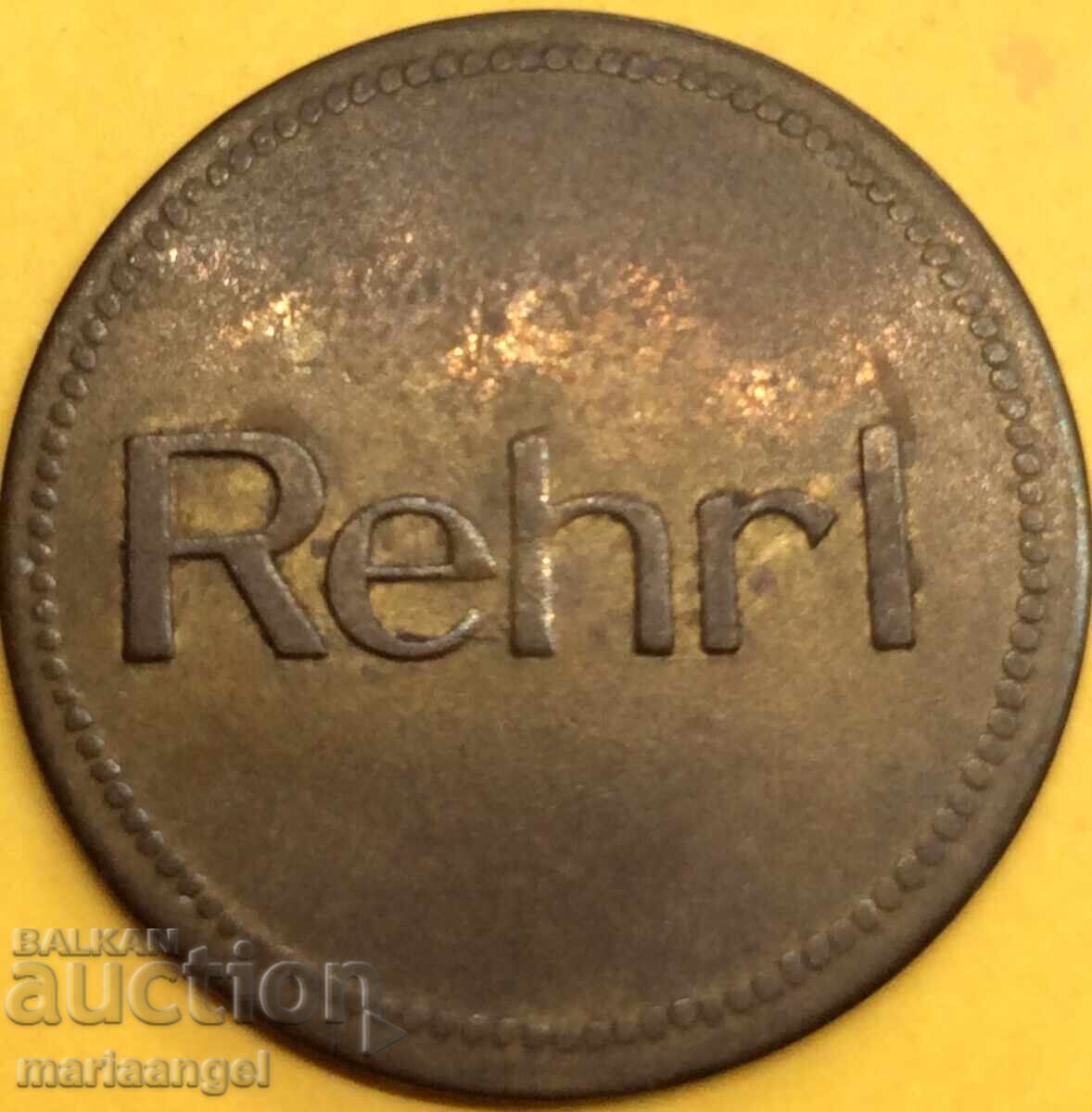 1 Бир Марка Германия REHRL Нотгелд   (Бира - 1 чаша) месинг - 6