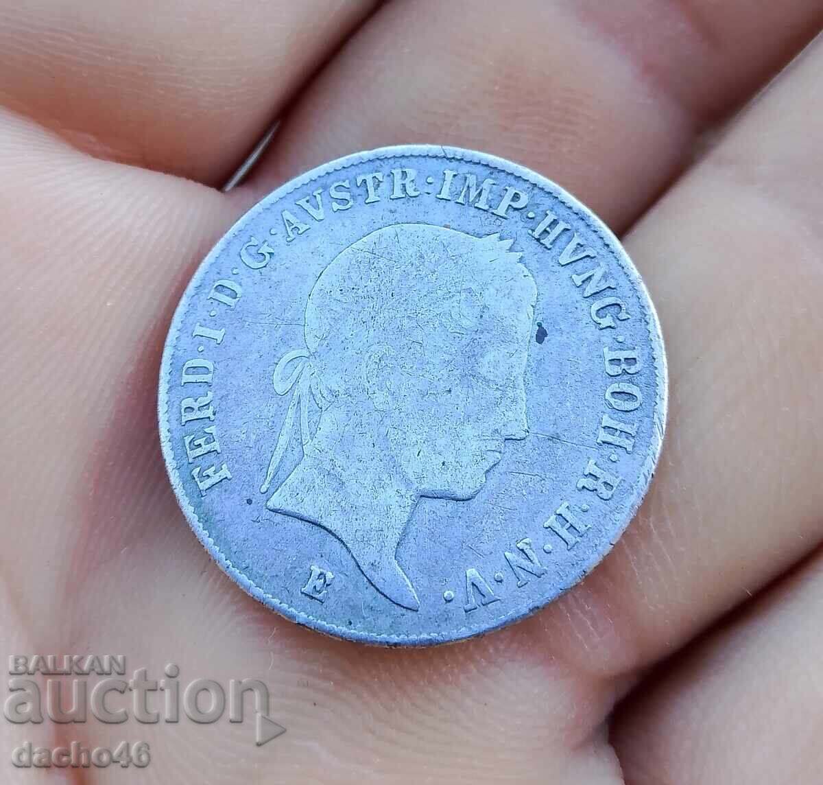 Австрия 20 кройцера 1844 Е Алба Юлия