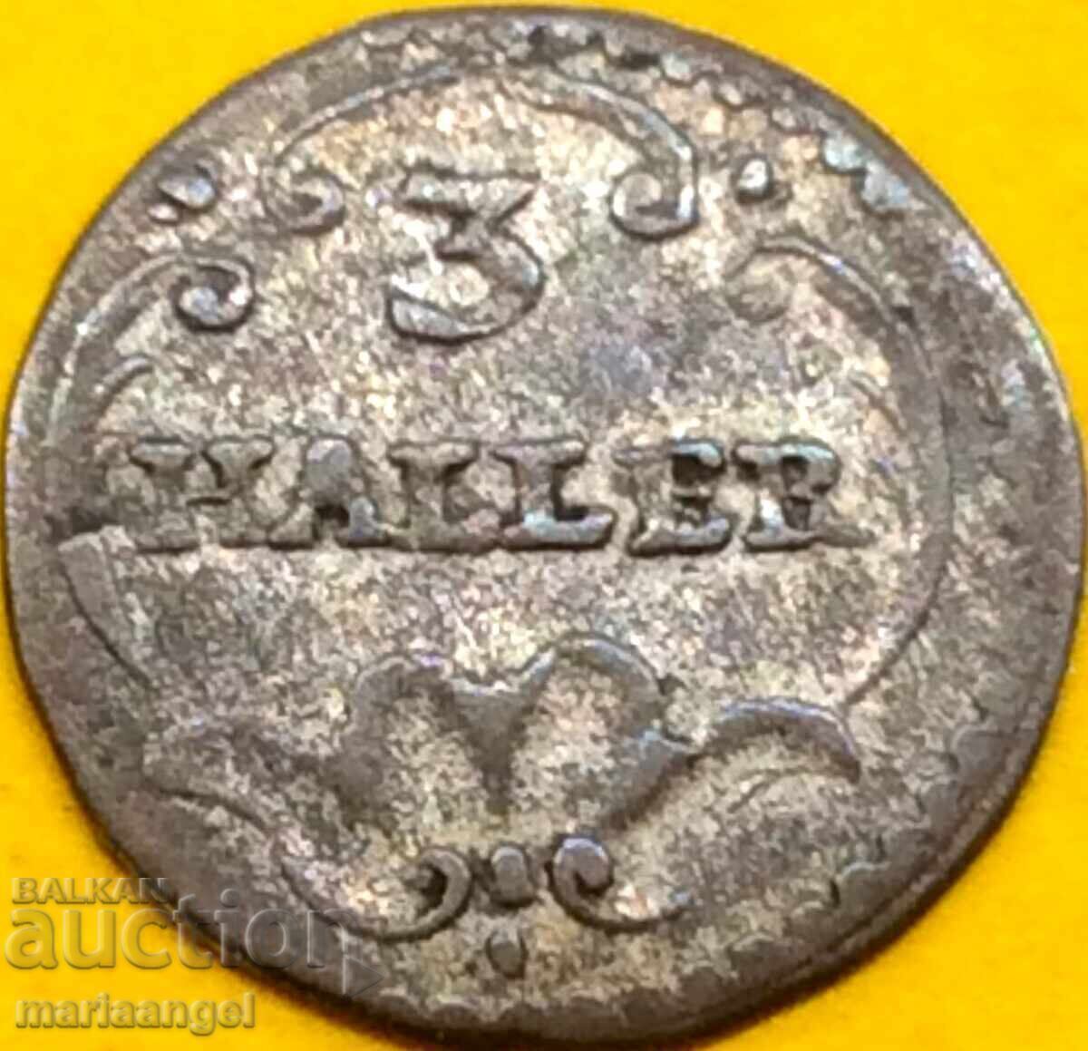 Δημοπρασία Switzerland 3 Halers 1827 - 1841 Canton Zurich Billon Δημοπρασία Switzerland 3 Halers 1827 - 1841 Canton Zurich Billon