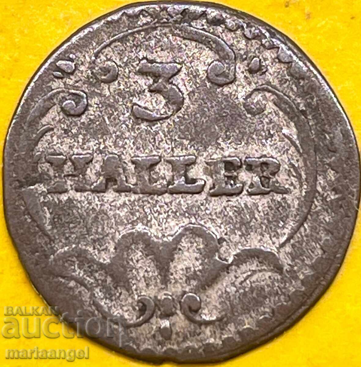 Switzerland 3 Halers 1827 - 1841 Canton Zurich Billon Switzerland 3 Halers 1827 - 1841 Canton Zurich Billon