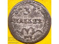 Switzerland 3 Halers 1827 - 1841 Canton Zurich Billon