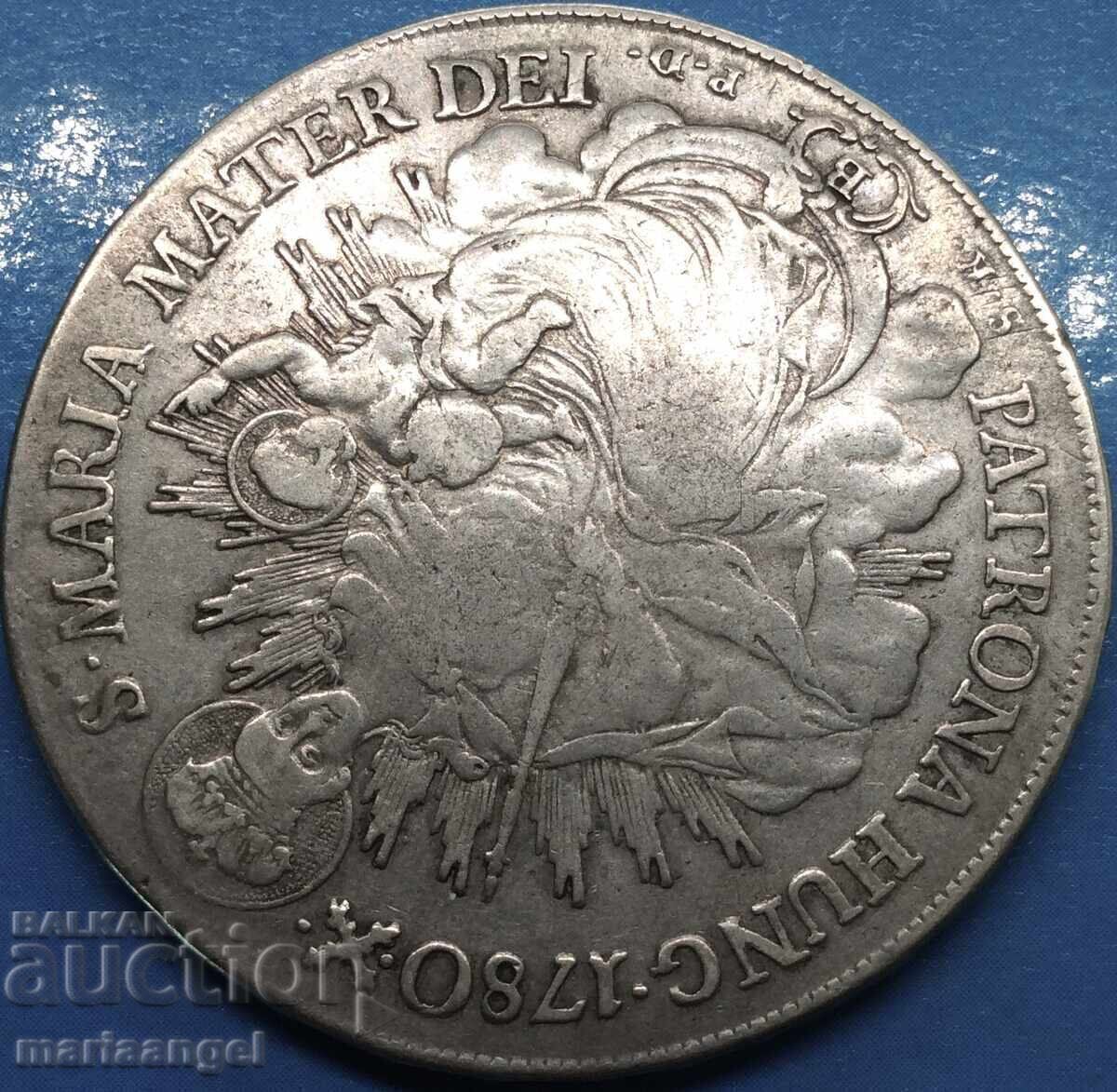 Доставка на Унгария 1 Талер 1780 Мария Терезия Кремнитц 27,69г сребро