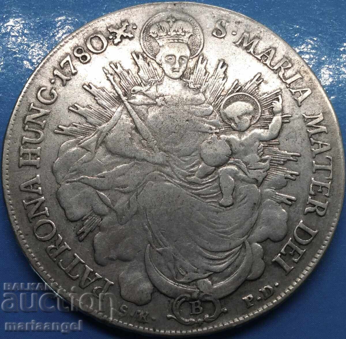 Унгария 1 Талер 1780 Мария Терезия Кремнитц 27,69г сребро - 6