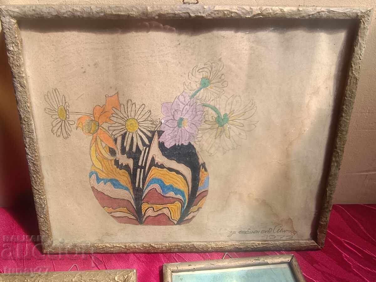 Auction  Old painted picture frames lot