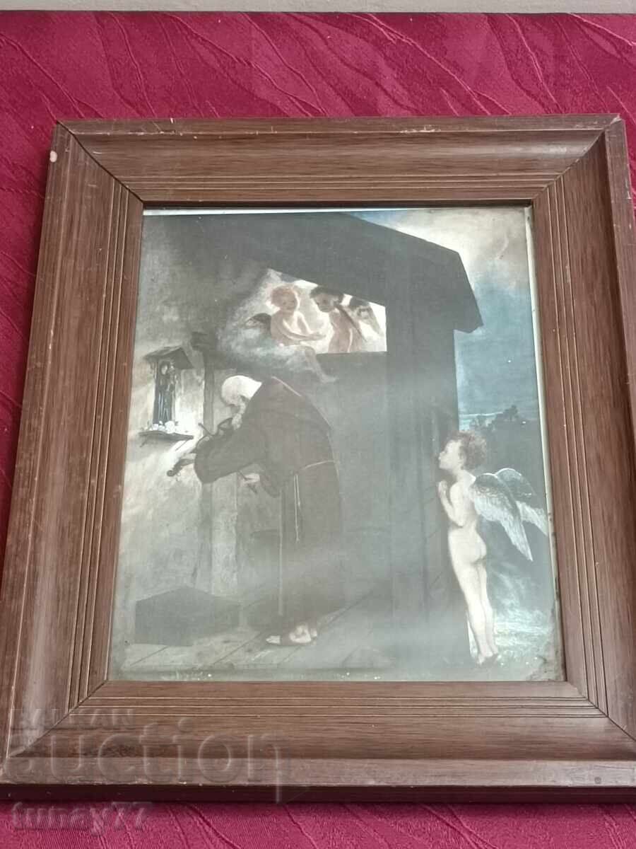 Παλαιός πίνακας, συμπαγές πλαίσιο, γυαλί με τιμή 15.00 BGN | € 7.67