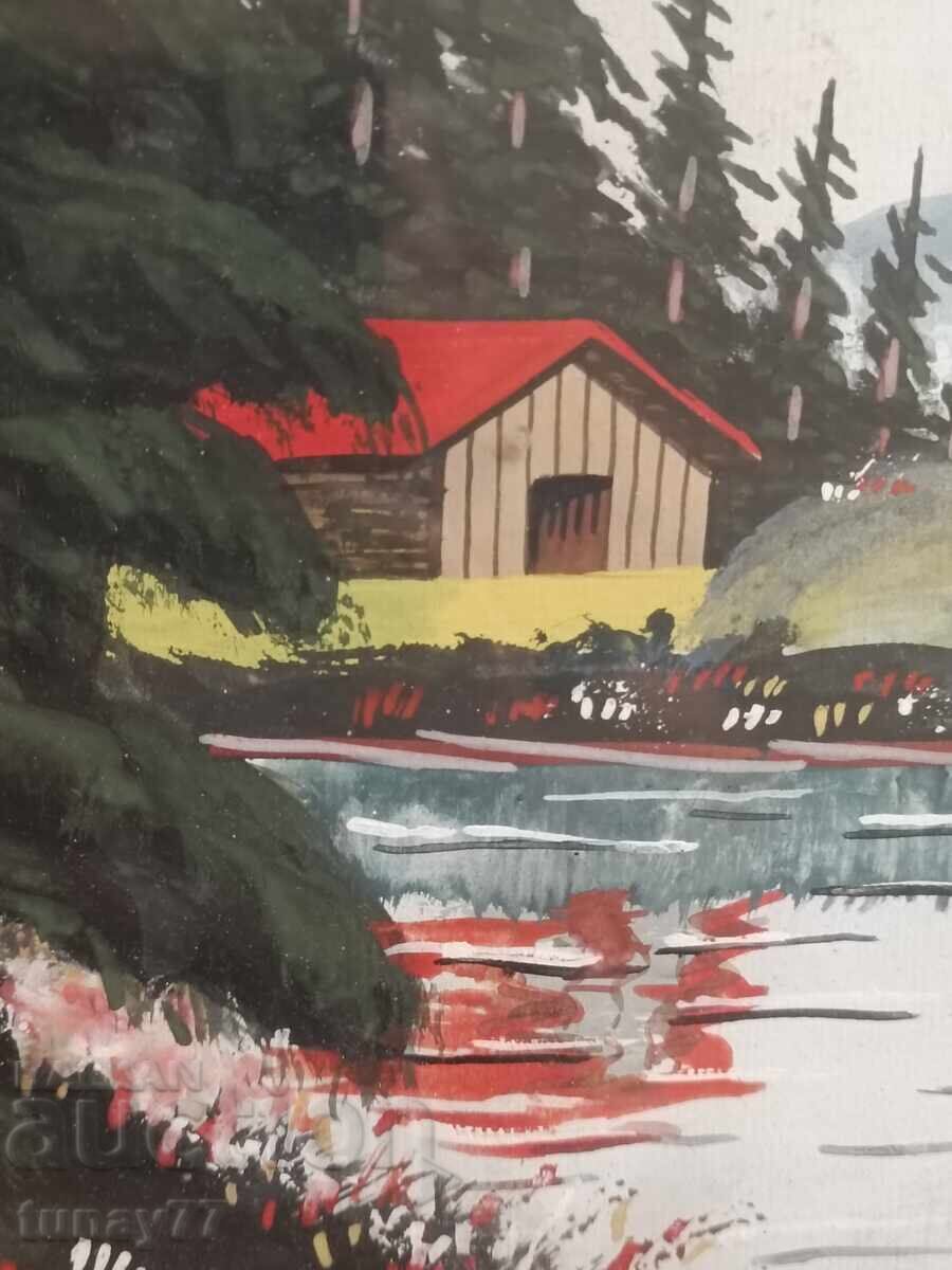 Old hand-painted framed picture by a Bulgarian artist with price € 8.00 | 15.65 BGN