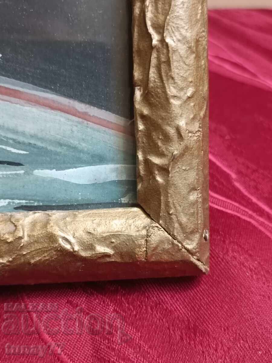 Auction  Old hand-painted framed picture by a Bulgarian artist