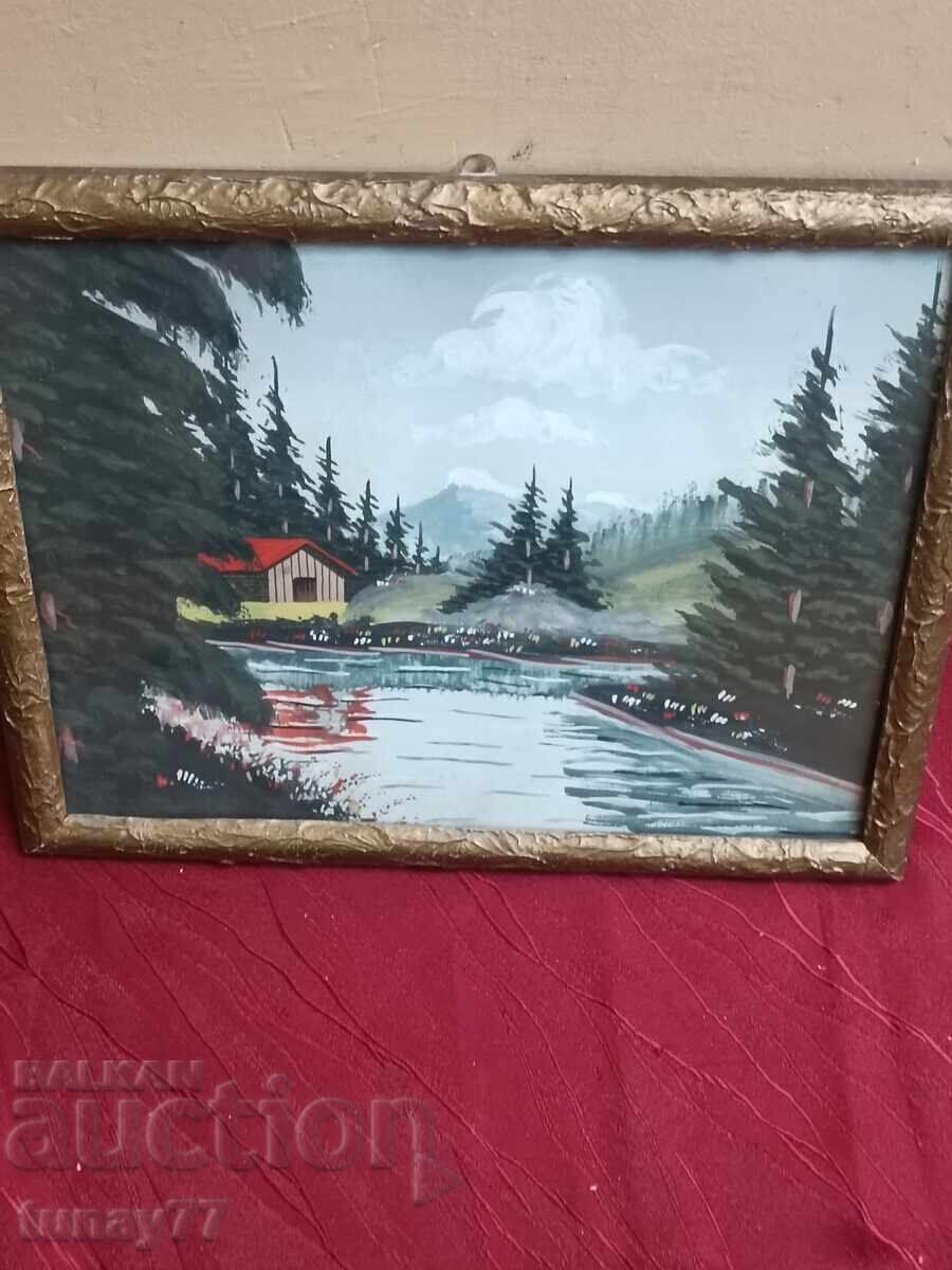Delivery of Old hand-painted framed picture by a Bulgarian artist