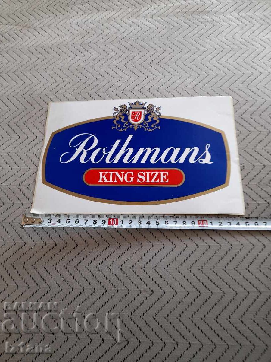 Old Rothmans sticker with price 33.00 BGN | € 16.87