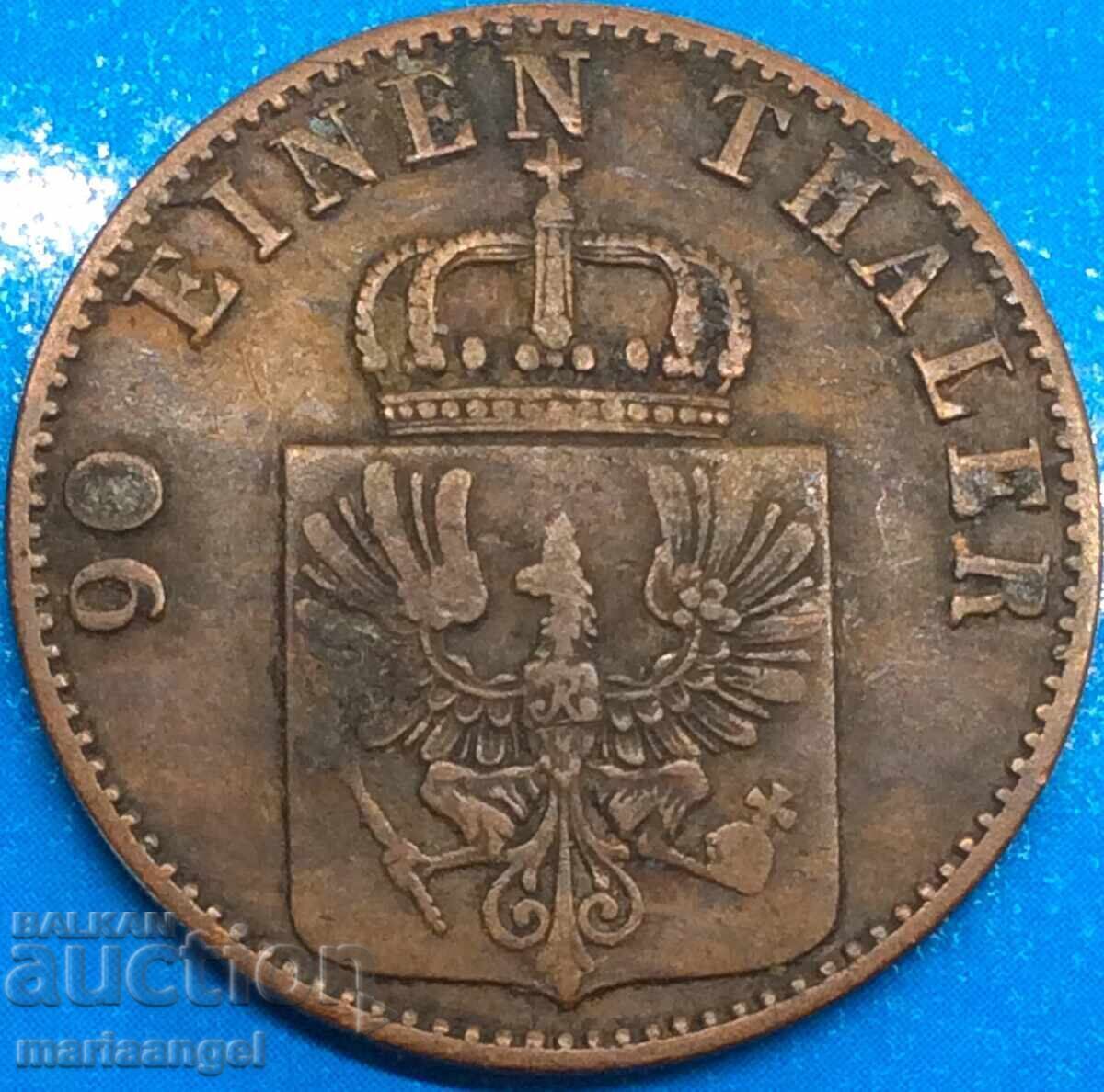 4 пфенига 1865 Прусия Германия Голяма мед с цена 19.00 лв. | € 9.71