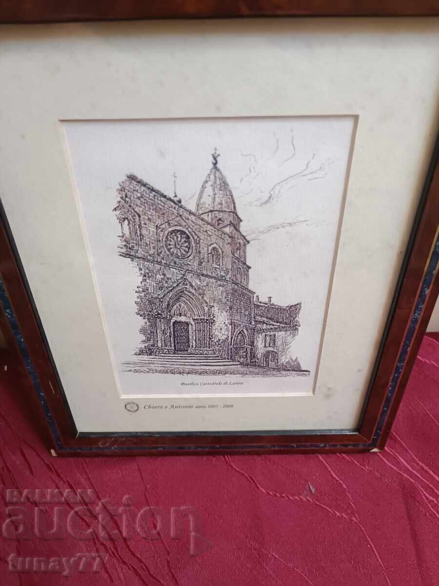 Delivery of Old graphic painting, framed, glass, rare