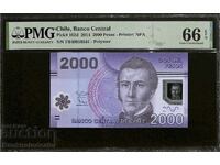 Χιλή 2000 Πέσο 2014 Pick 162d PMG 66