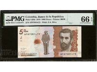 Κολομβία 5000 Πέσο 2018 Pick 459d PMG 66