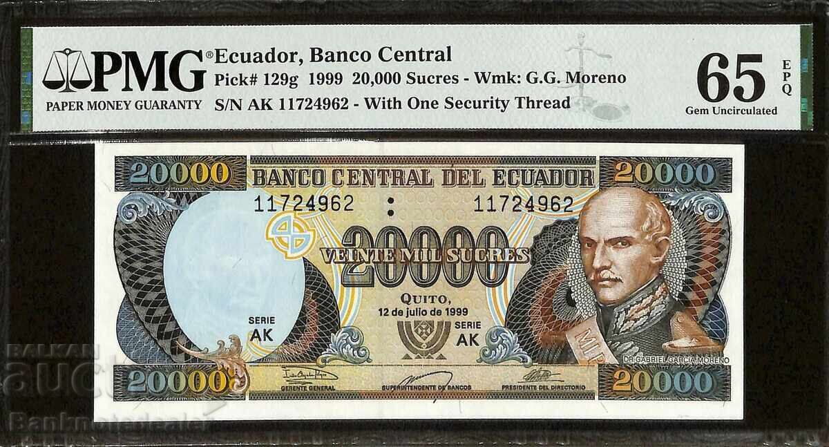 Ecuador 20000 Sucres 1999 Pick 129g PMG 65