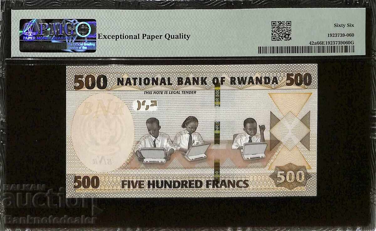 Rwanda 500 Francs 2019 Pick 42a PMG 66 Uncirculated with price 90.00 BGN | € 46.02