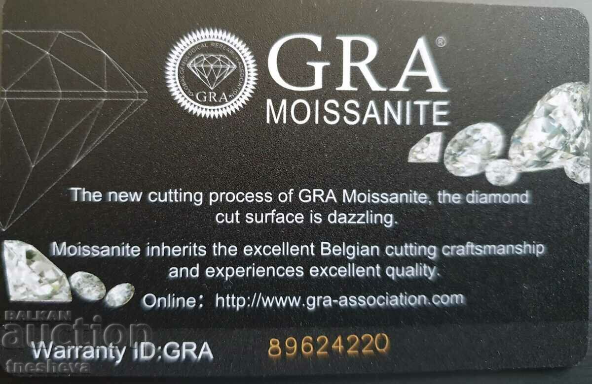 Moissanite / diamant / alb 6,5 mm, 1 ct. cu certificat - 6