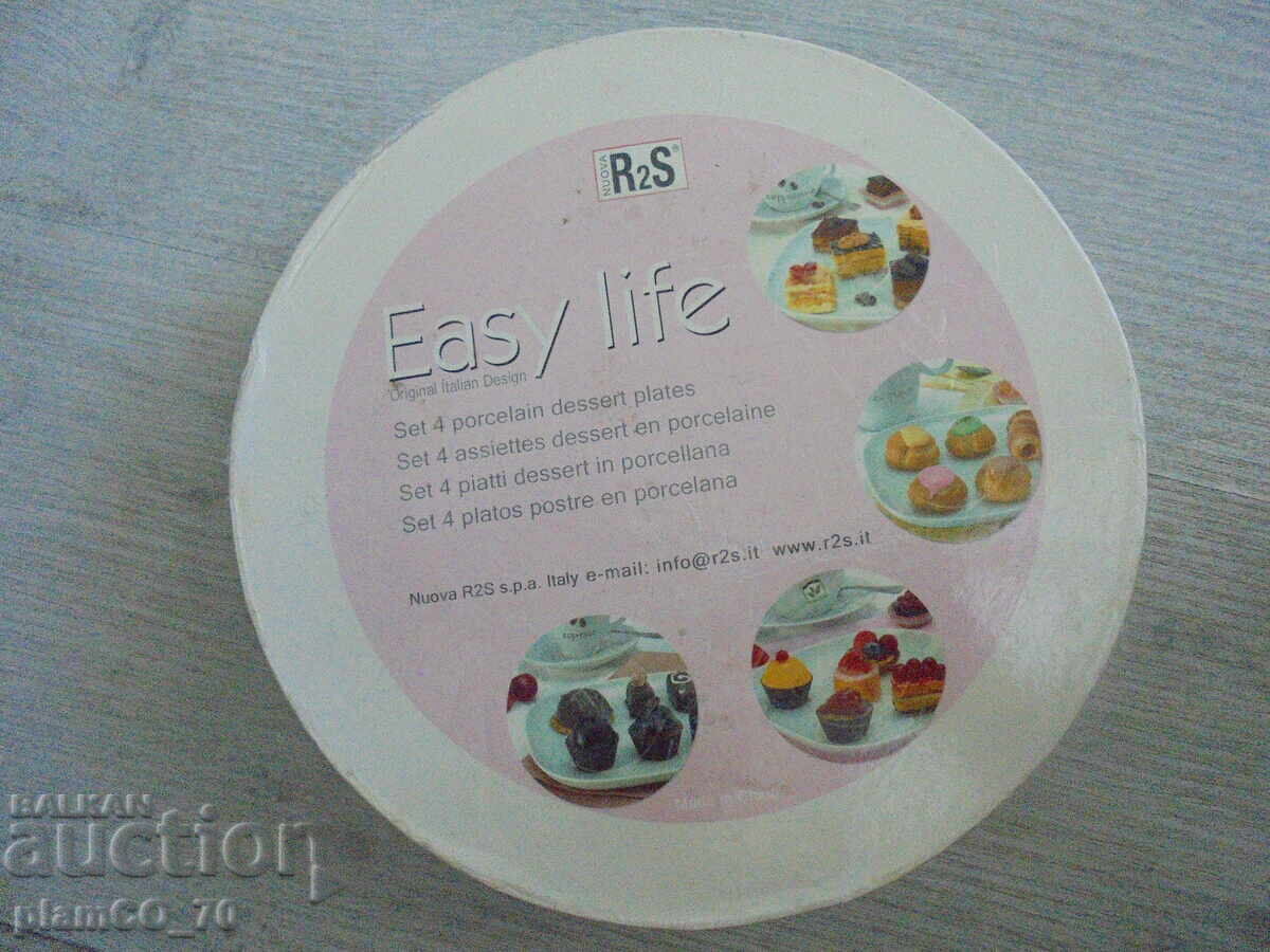 №8211 Porcelain plates - Easy Life - set of 4 - 6