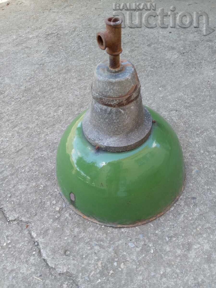 μεγάλη βιομηχανική λάμπα ανακλαστήρα εμαγιέ 60s μεγάλη βιομηχανική λάμπα ανακλαστήρα εμαγιέ 60s