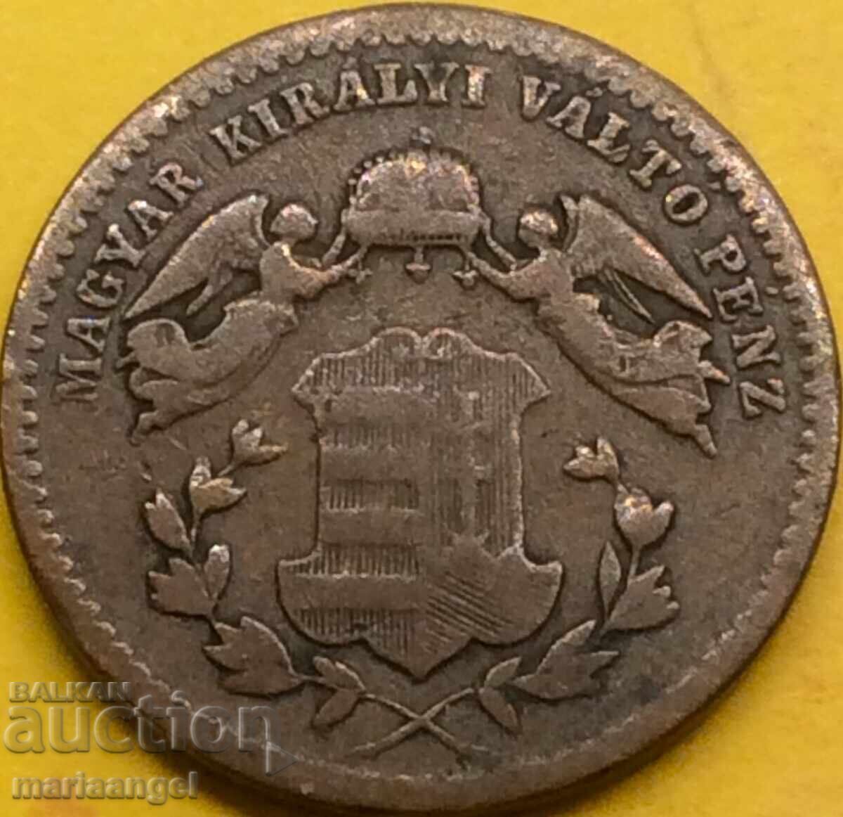 1 Kreuzer 1869 Hungary Angels - quite rare - 7